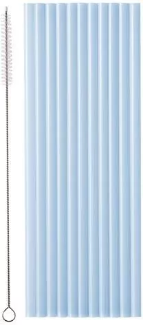 Słomki plastikowe błękitne 23cm - tantis.pl