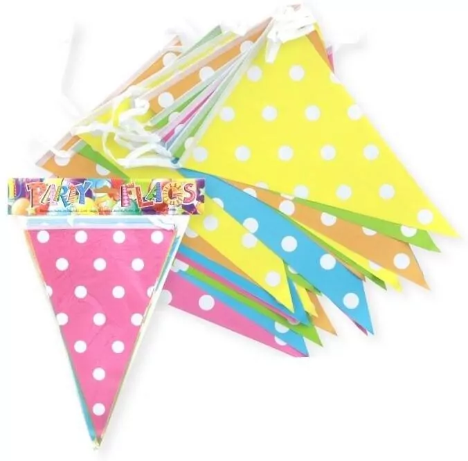 Girlanda flagi w kropki mix kolorów 27.5cmx6m - tantis.pl