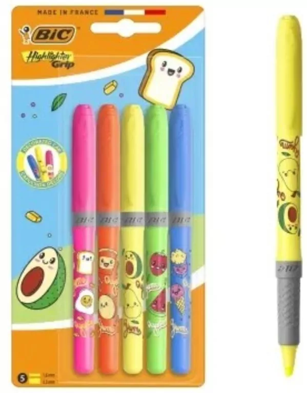 Zakreślacz Grip Neon Kawaii mix 5szt BIC - tantis.pl