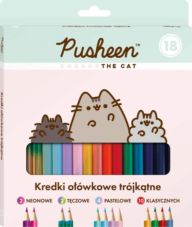 Kredki ołówkowe. Pusheen. 18 kolorów - tantis.pl