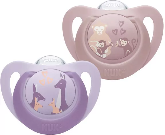 NUK. First Choice. Smoczki. 6-18 miesięcy. Małpa. Kangur. 2 sztuki - tantis.pl