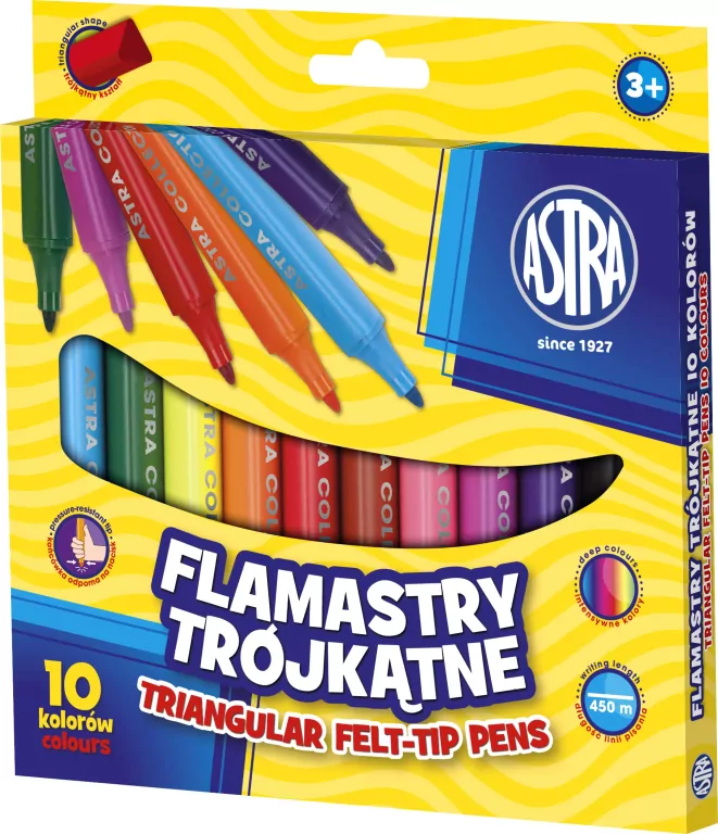 Flamastry trójkątne Jumbo, 10 kolorów - tantis.pl