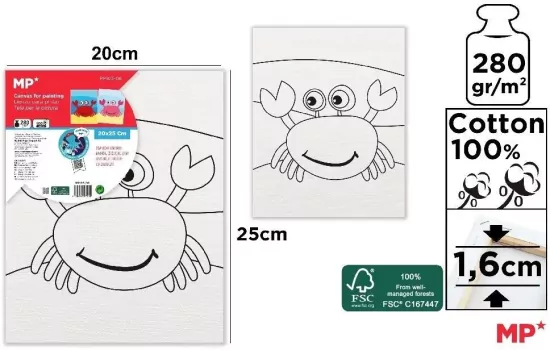 Płótno do malowania krab 20x25cm