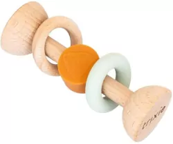 Grzechotka drewniana silikonowa Lis