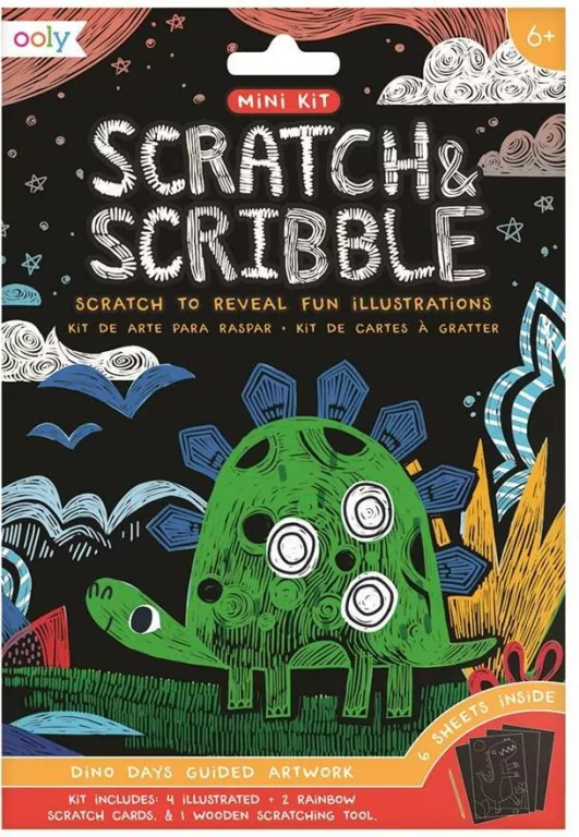 Zdrapywanki Mini Scratch & Scribble Dinozaury - tantis.pl