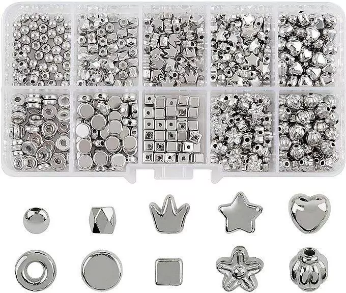 Koraliki DIY srebrne - tantis.pl