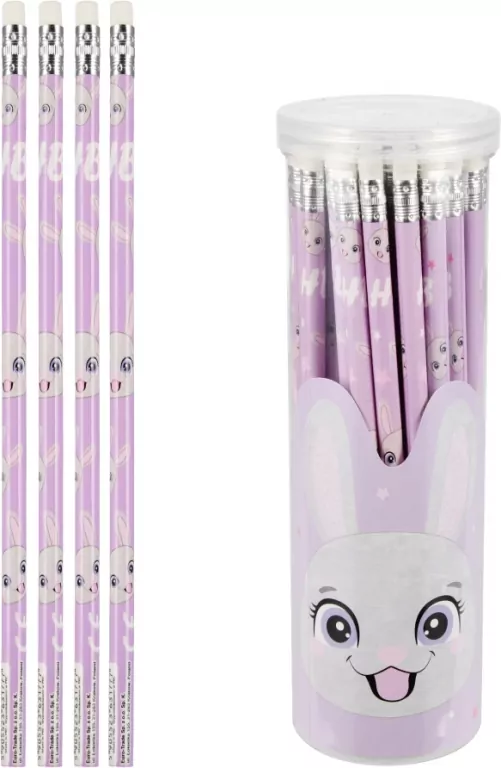 Ołówek z gumką HB Rabbit (48szt) - tantis.pl