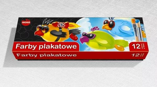 Farby plakatowe. 12 kolorów - tantis.pl