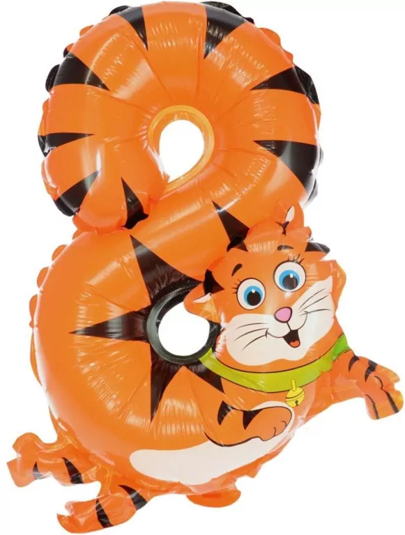 Balon foliowy cyferka 8 zwierzątko - tantis.pl