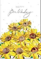 Karnet B6 + koperta. Urodziny. Słoneczniki