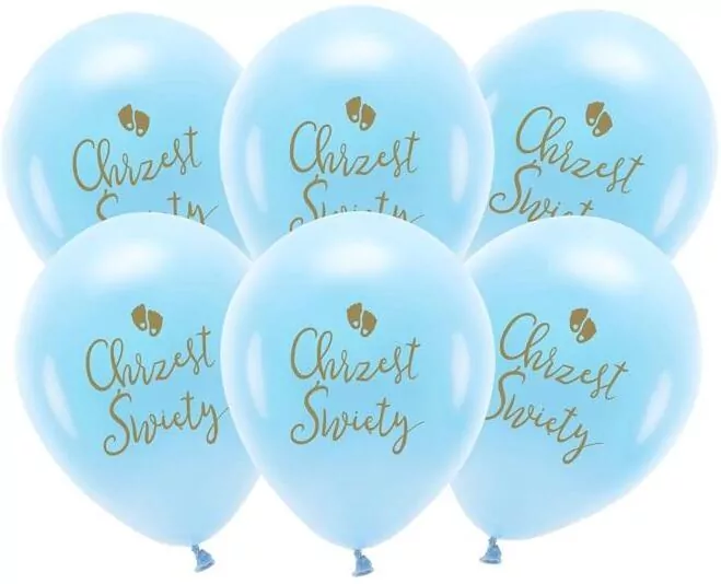 Balony Eco Chrzest Święty błękit 33cm - tantis.pl