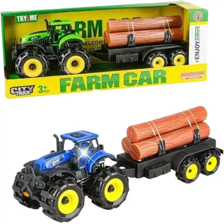 Traktor rolniczy z przyczepą z drewnem - tantis.pl