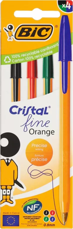 Długopis Orange Fine Cristal. 4 sztuki - tantis.pl