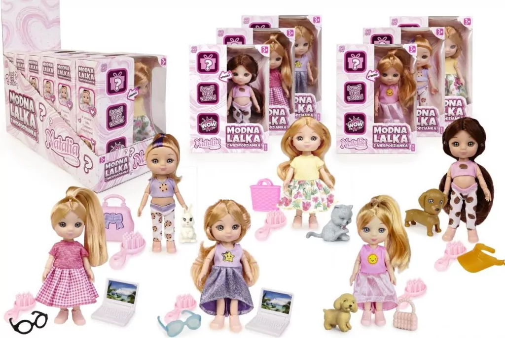 Lalka Natalia z akcesoriami 17cm mix - tantis.pl