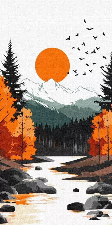 Malowanie po numerach -Żółty księżyc 40x80cm - tantis.pl