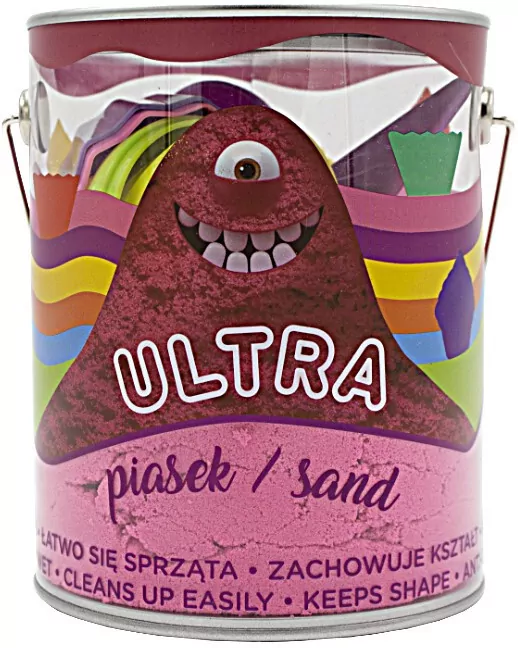 Ultra Piasek puszka 900 g. 4 duże foremki Muffinki, 2 narzędzia, różowy - tantis.pl