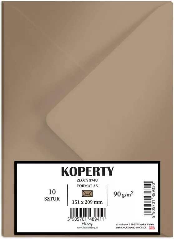 Koperty A5 złote - tantis.pl