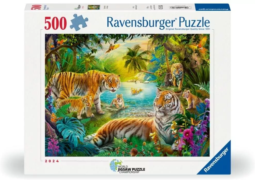 Puzzle 2D: Rodzina Tygrysów 500el - tantis.pl