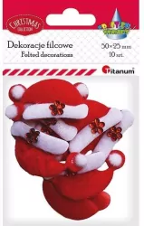 Dekoracje filcowe czapka Mikołaja 50x25mm