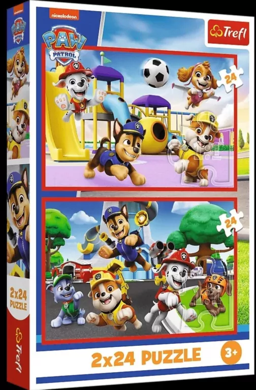 Puzzle 2x24 Psi dzień zabaw TREFL - tantis.pl