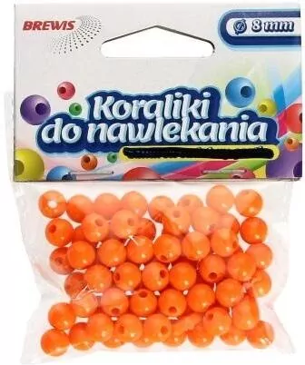Koraliki do nawlekania pomarańcz + sznurek 8mm 16g - tantis.pl