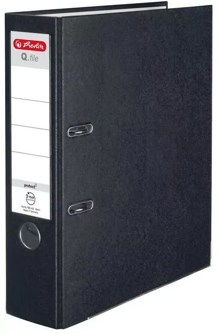Segregator A4 8cm PP czarny Q file - tantis.pl