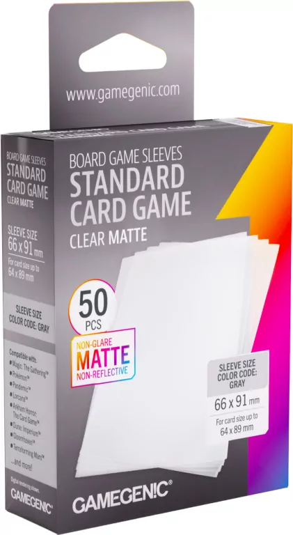 Gamegenic: Board Game Sleeves - Standard (66x91 mm) - Clear Matte - 50 sztuk - tantis.pl
