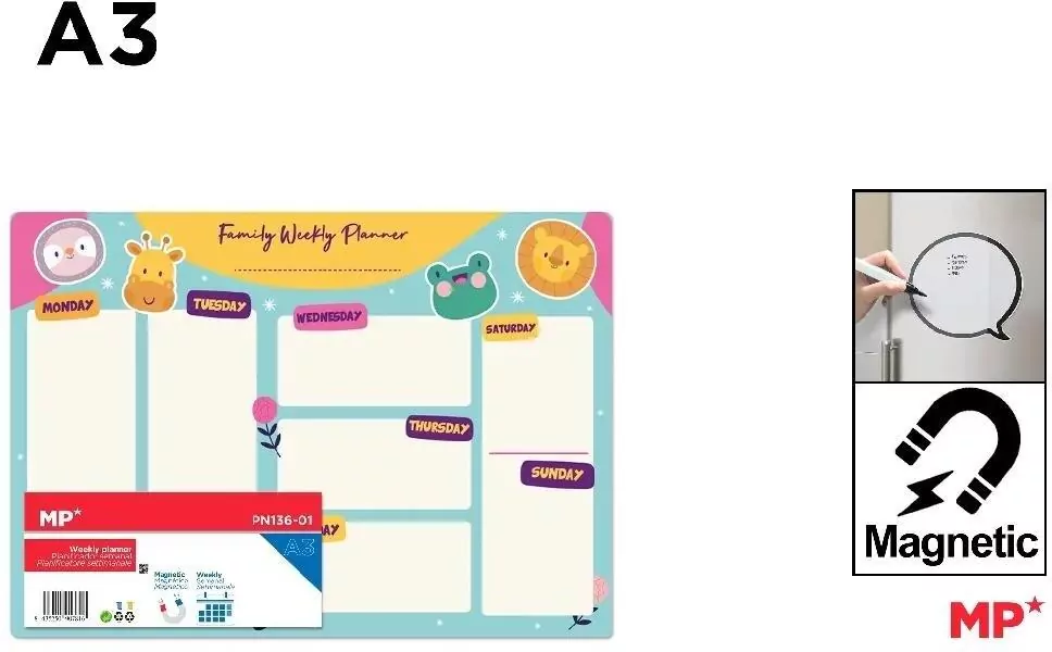 Planer tygodniowy magnetyczny A3 MP - tantis.pl