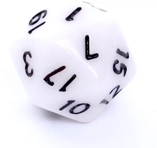 Komplet kości RPG. Białe. Matowe. REBEL - tantis.pl