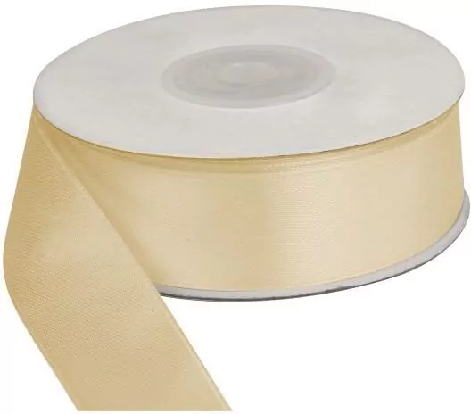 Wstążka dekoracyjna 25mm/25m kremowa - tantis.pl