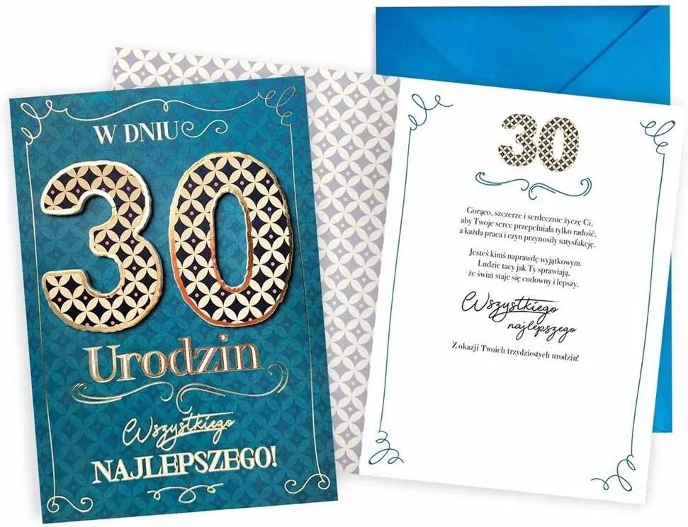 Karnet okolicznościowy. Urodziny 30. Kukartka - tantis.pl