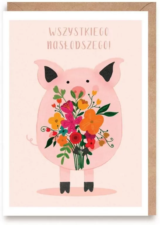 Kartka okolicznościowa Świnka - tantis.pl