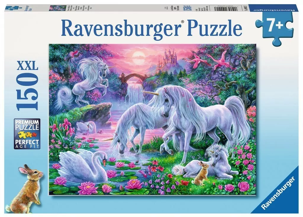 Puzzle XXL 150. Jednorożce o zachodzie słońca. 100217 - tantis.pl