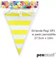 Girlanda flagi w paski jasnożółta 27.5cmx10m - tantis.pl
