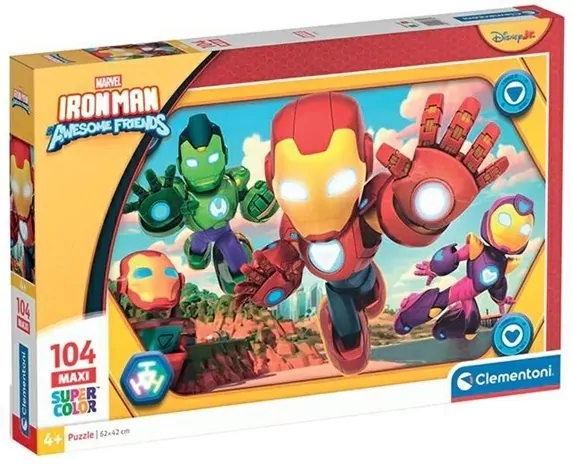 Puzzle 104 Maxi Super Kolor Iron Man And His - tantis.pl