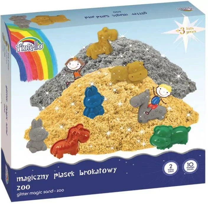 Piasek magiczny brokatowy z foremkami 1000g - tantis.pl