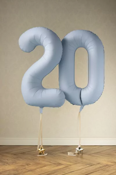 Balon foliowy cyfra 0 86cm mglisty niebieski - tantis.pl