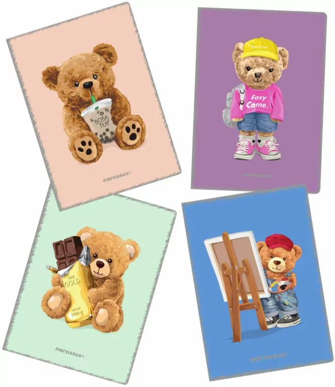 Zeszyt A4 32k. kratka PP Teddies 1szt.mix - tantis.pl