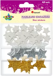 Naklejki piankowe, brokatowe. Gwiazdki. Mix
