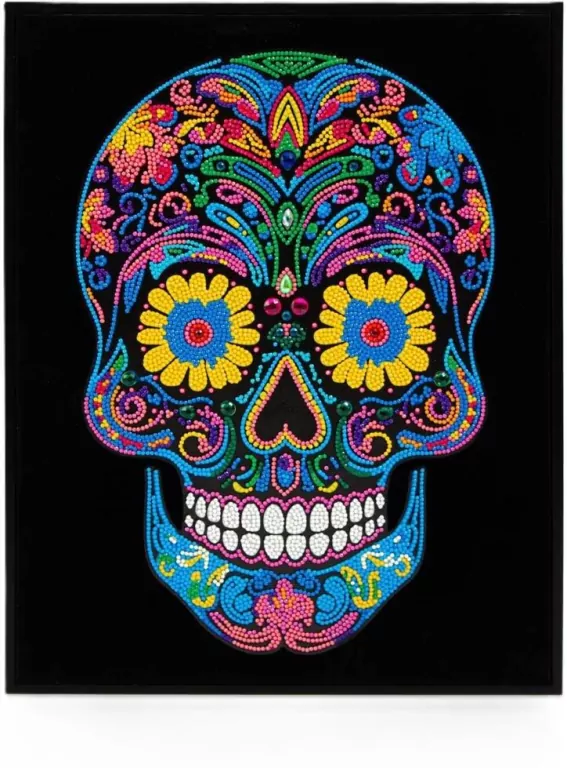 Diamond Dotz - Adults Flocked Neon Sugar Skull - tantis.pl