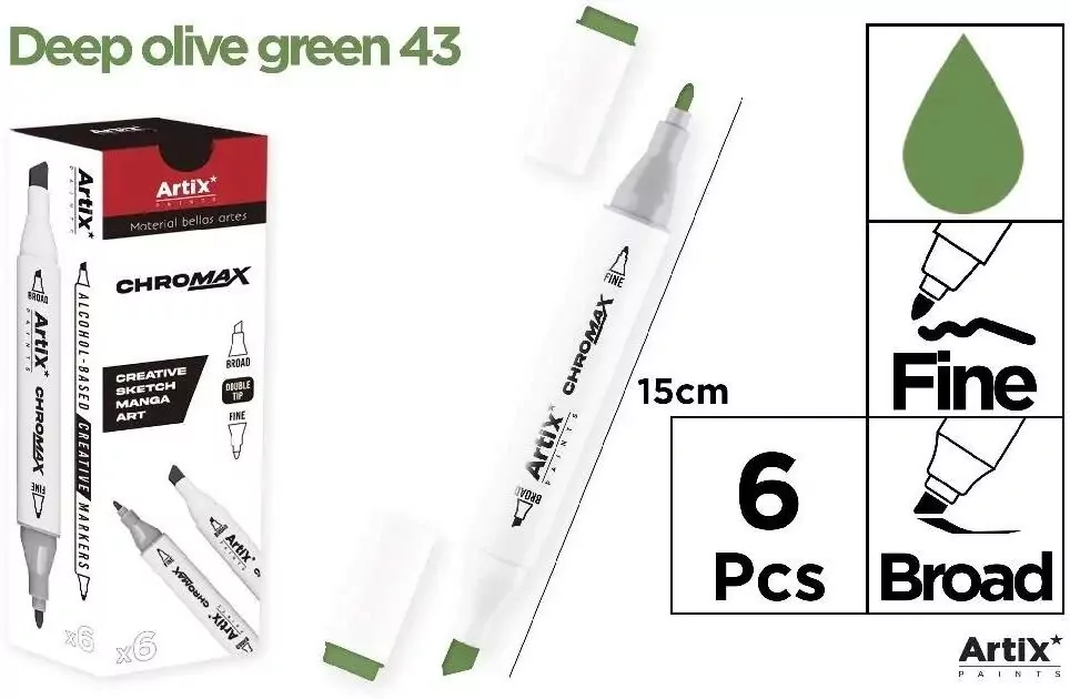 Marker Chromax z 2 końcówk. olive green 43 - tantis.pl