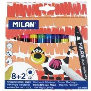 Flamastry Maxi Magic 8 kolorów+2 magiczne MILAN - tantis.pl