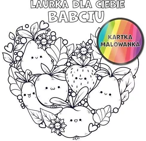 Karnet KW Kolorowanka owoce Babcia - tantis.pl