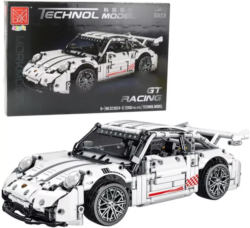 Klocki Samochód GT Racing Biały 1:14 1268el - tantis.pl