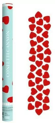 Konfetti pneumatyczne, papier, serca czerwone 60cm - tantis.pl