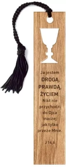 Zakładka drewniana. Ja jestem, kielich - tantis.pl