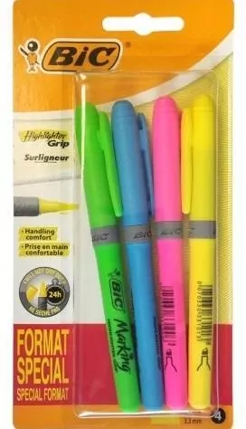 Zakreślacz. Highlighter Grip BIC. Mix - tantis.pl