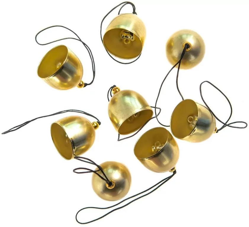 Dzwonki metalowe vintage 2,6cm złote 8szt - tantis.pl