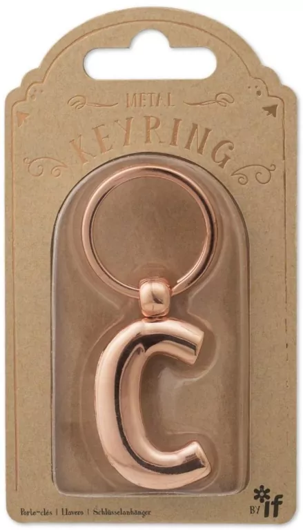 Metalowy brelok do kluczy litera C Keyring - tantis.pl