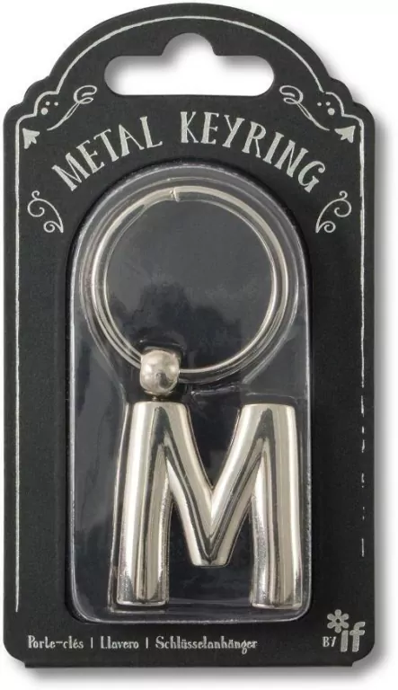 Silver Letter Keyring - brelok do kluczy litera M - tantis.pl